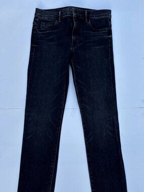 Helmut Lang Ankle Skinny Mid Rise Straight Black Denim Jeans - Size 24